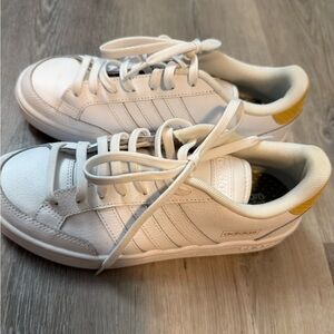 Adidas White and Gold Casual Sneakers